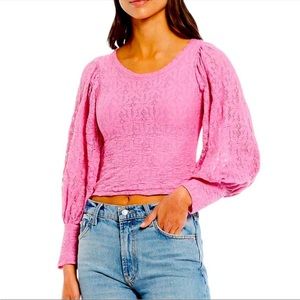 Free People tea time balloon sleeve top